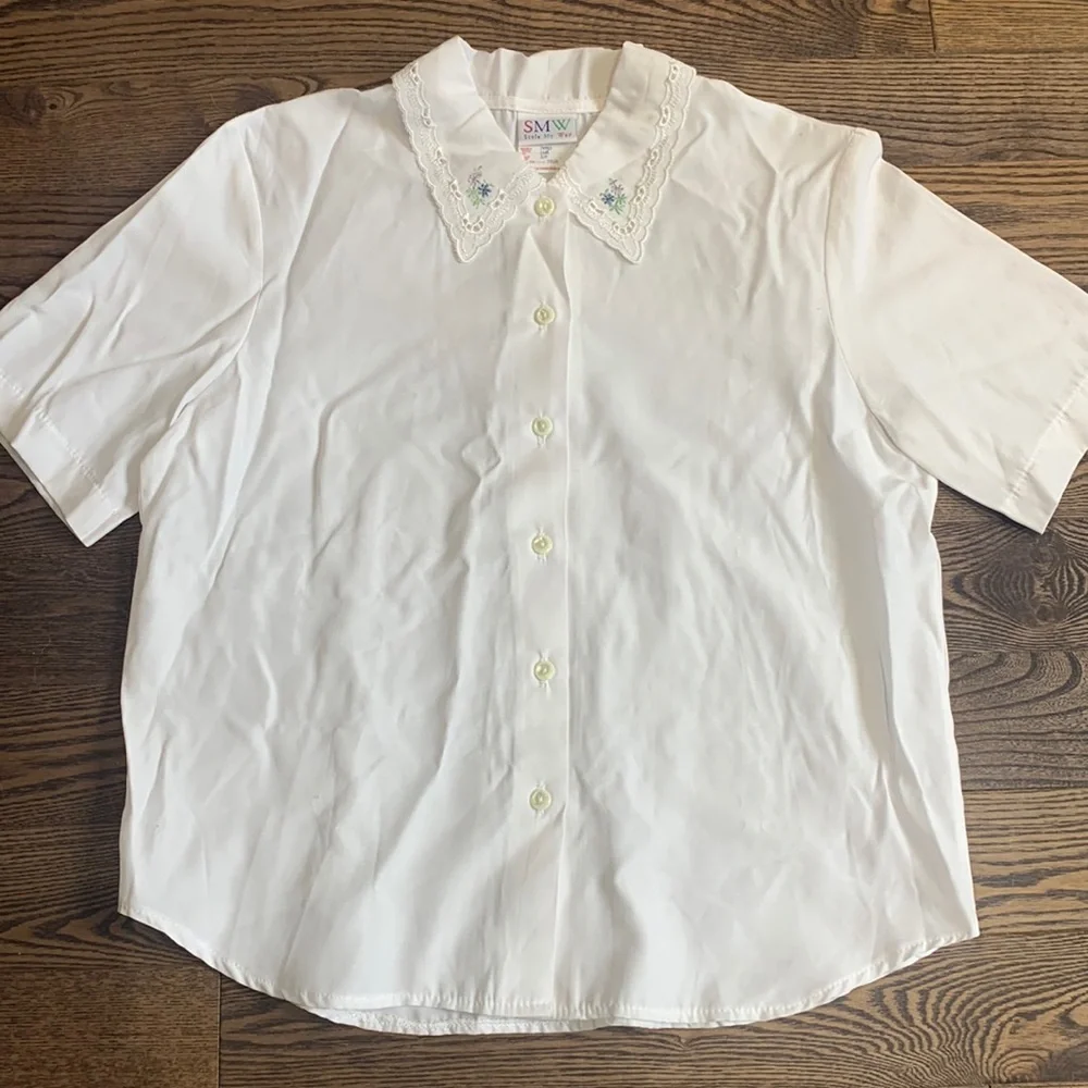 VINTAGE short sleeve blouse SMW - Picture 2 of 3
